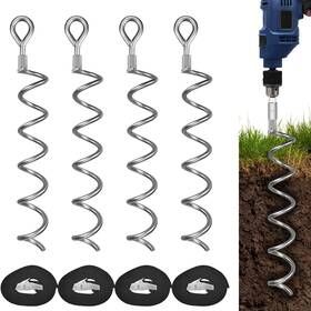 Lxdc224-silver Xyadx Xya--lxdc224-silver Xyadx16.3 Inch Spiral Ground Anchor Heavy Duty Earth Kit For Silver Lxdc224-silver Xyadx Xya--lxdc224-silver Xyadx16.3 Inch Spiral Ground Anchor Heavy Duty Earth Kit For Silver