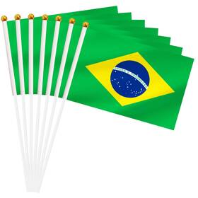 B0d634yrz9 Yamiuo 50x Brazil Mini Stick Flags Hand Held Small Miniature For Parties Events