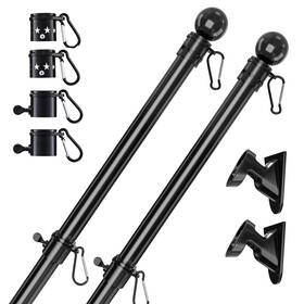 B09syqwwk5 Yeyebest 6ft Flag Pole 2-pack Stainless Steel House Kit No-tangle Ring