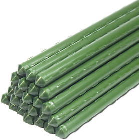 Yidie Sturdy Metal Garden Stakes 5 Ft Plastic Coated Steel Plant Sticks For Of