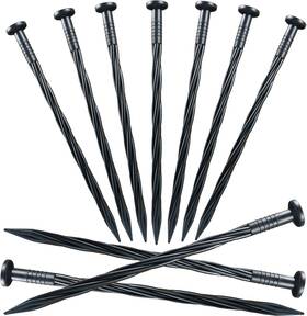 Yowlieu 792094986840 80 Pcs 8 Inch Plastic Edging Nails Spiral Landscape Fabric Black