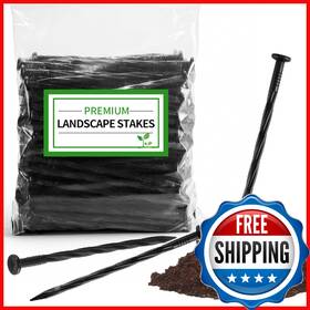 B0g63dw7qp Yyayya 60-pack 8 Inch Heavy Duty Plastic Landscape Edging Spikes - Spiral Anchoring Nails