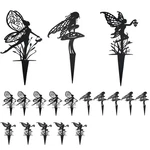 Ajhxzmfc Fairy Garden Stakes, Metal Butterfly And Mushroom Design, 3-PIECE Outdo. Fixed Price $77.14.