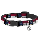 Cat Collar Breakaway With Bell North Carolina Flag Distressed/black Narrow Fits. Fixed Price $24.53.