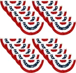 Ebaokuup 20 Pcs Usa Patriotic Pleated Fan FLAGS-3 X1.5 Ft American Bunti. Fixed Price $83.62.
