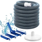 3 Pcs Pool Cleaning Kit 14" Vacuum Head With Flexible Wheels, 1-1/2 18FT Ho.... Fixed Price $111.01.