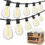 200FT Outdoor String Lights, Ultra Long Led Patio With Shatterproof Hi.... Fixed Price $85.24.