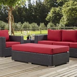 Modway Outdoor Patio Furniture Wicker Rattan Rectangle Ottoman In Espresso Red. Fixed Price $347.36.