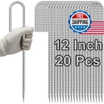 Vvokgo 12" J Hook Galvanized Rebar Tent Stakes Heavy Duty (20-PACK). Fixed Price $42.27.