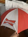 Vintage 80 Budweiser Umbrella & Beach Fs. Fixed Price $20.00.