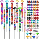 230 Pcs Beaded Garden Stakes, Diy Fairy Wand Beads Kits With 200.... Fixed Price $41.19.