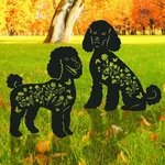 Garden Stakes Poodle Dog Silhouette Yard Decor 2PCS Black. Fixed Price $26.03.