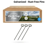 25 Pk - 6 Inch Circle Top Pins Landscape Staples Sod Garden Stakes Weed Fabric. Fixed Price $21.83.
