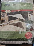 Coolaroo Tan Ready To Hang Triangle Shade Sail, X 13', With Ropes New. Fixed Price $39.00.