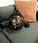 Huge Round Glass Ball Globe Hanging Light Fixture Mid Century Style - New. Fixed Price $99.00.
