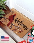Ciyvolyeen Cardinal Welcome Doormat Winter Indoor Outdoor Entrance 17X29.5". Fixed Price $32.98.