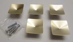 5 Rejuvenation Mid-century Square Cabinet Knobs Aged Brass Hard To Find! Concave. Fixed Price $39.99.