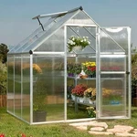 New! Palram Canopia Nature 6' X Greenhouse, Silver Frame, Twin-wall!!. Fixed Price $1359.95.