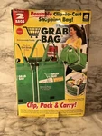 Telebrands Grab Bag Reusable Shopping - Green (pack Of 2) Clip Carry. Fixed Price $12.99.