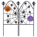 Hogardeck Halloween Outdoor Decor Spider Web Metal Fence & Ghost Pumpkin Yard Si. Fixed Price $29.98.