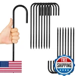 Anothera 16 Pack Steel Rebar Stakes 12-INCH Heavy Duty J Hook Metal Fence. Fixed Price $42.57.