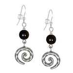 Textured Pewter Swirl Bead Earrings, .925 Sterling Silver Earwires Color Choice. Fixed Price $15.49.