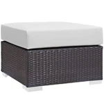 Modway Convene Outdoor Fabric Square Ottoman, Espresso White EEI-1911-EXP-WHI. Fixed Price $244.99.