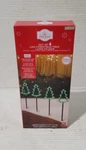 Holiday Time Set Of 4 Led Christmas Tree Battery Operated Lawn Stakes Yard Decor. Fixed Price $15.99.