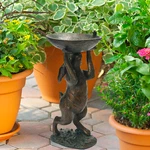 Vintage Garden Statue 17" Antique Resin Bunny Rabbit Bird Bath Flower Plants Us. Fixed Price $66.07.