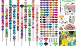 230 Pcs Beaded Garden Stakes, Diy Fairy Wand Beads 10 In Diamonds. Fixed Price $46.48.