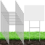 Decyool 12-PACK H-shape Silver Metal Yard Sign Stakes, Heavy Duty Galvanized .... Fixed Price $19.30.