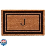 Calloway Mills 152961830J Black Border 18" X 30" Monogram Doormat, (letter J). Fixed Price $44.99.