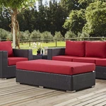Modway Convene Rectangle Fabric Rattan Patio Ottoman In Espresso/red. Fixed Price $256.65.