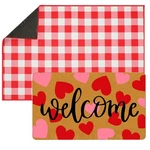 Tinideya Pcs Valentine Day Welcome Doormat 23X35 Heart Layered Buffalo Plai. Fixed Price $46.86.