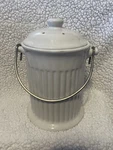 Norpro Ceramic Compost Crock & Lid - White 4 Qt. Earthenware Bin. Fixed Price $20.00.