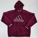 Adidas Fleece Hoodie Men Burgundy Pullover Embroidered Logo Kangaroo Pocket. Fixed Price $36.99.
