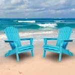 Set Of 2 Folding Adirondack Outdoor Patio All Weather Fire Pit Chairs Wood. Fixed Price $129.99.