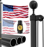 Pole 25FT Heavy Duty Aluminum Black Residential Two Flags Iiope High Joint. Fixed Price $124.99.