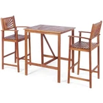 Costway 3PCS Bar Set Acacia Wood Height Patio Bistro Dining Outdoor. Fixed Price $179.99.