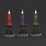 Roman Halloween Spooky Faces 9IN Lighted Battery Operated Candles Set Of 3. Fixed Price $74.99.