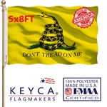 Keyca Dont Tread Me Flag 5X8 Ft Made In The Usa-heavy Duty Vibrant Colors. Fixed Price $90.04.