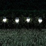 Set Of 4 Solar Path Lights Stainless Steel Outdoor Silver Pure Garden 50-LG1065. Fixed Price $14.99.