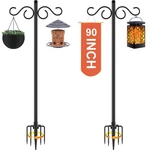 "2 Pack 90"" Double Shepherd Hooks Heavy Duty Garden Bird Feeder Poles". Fixed Price $49.61.