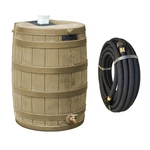 Good Ideas Rain Wizard Gallon Plastic Barrel, Khaki With 50' Soaker Hose. Fixed Price $182.99.