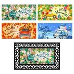 Wayyogh 4PCS Seasonal Interchangeable Doormat Inserts - Spring, Summer, Fall, Wi. Fixed Price $37.19.