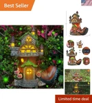 Rainproof 10-INCH Solar Fairy House Statue With Unique Boot Design For Gardens. Fixed Price $40.50.