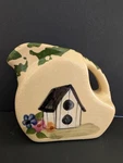 Alpine Pottery Ohio 2000 Handpainted Ceramic 3" Pitcher Feturing Rare Birdhouse. Fixed Price $25.50.