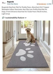 Buganda Dog Mat For Muddy Paws, Absorbent Dirt Trapper Washable Indoor. Fixed Price $40.00.