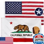 Xifan American & California Flag Combo 3X5FT Outdoor Heavy Duty 210D Nylon. Fixed Price $76.49.