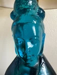 Kwan Yin Asian Lamp Aqua Blue Glass Qwan Chinese Exotic Midcentury Modern. Fixed Price $265.00.